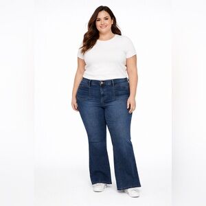 Nanette Lepore Belle High Rise Bootcut Curvy Fit Classic Blue Stretch Denim
